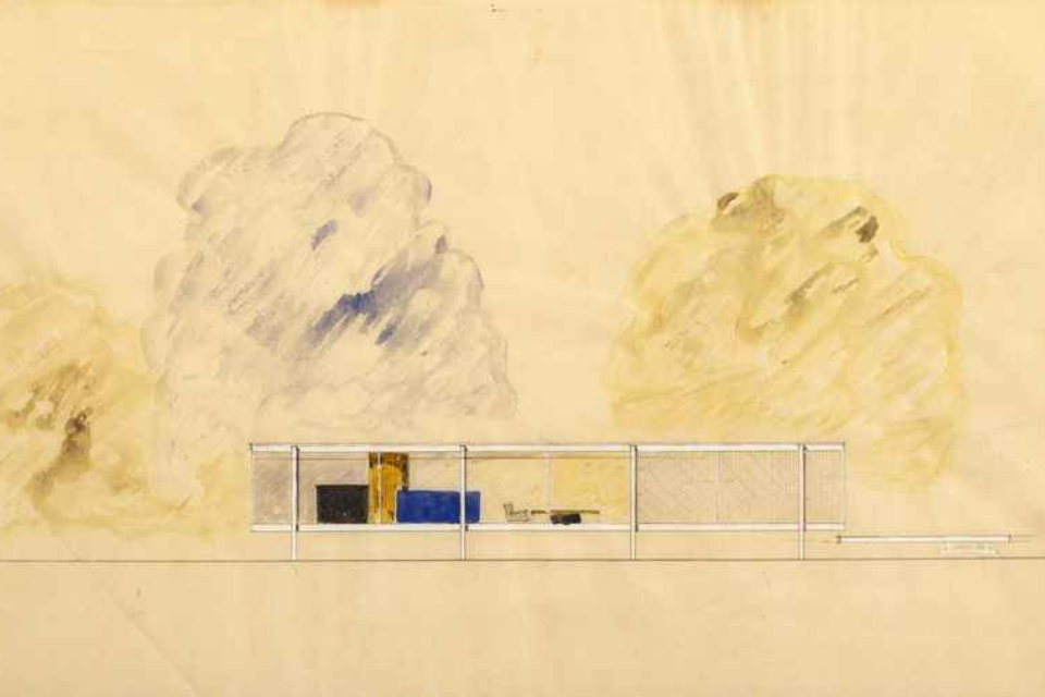 Farnsworth House in Watercolor
