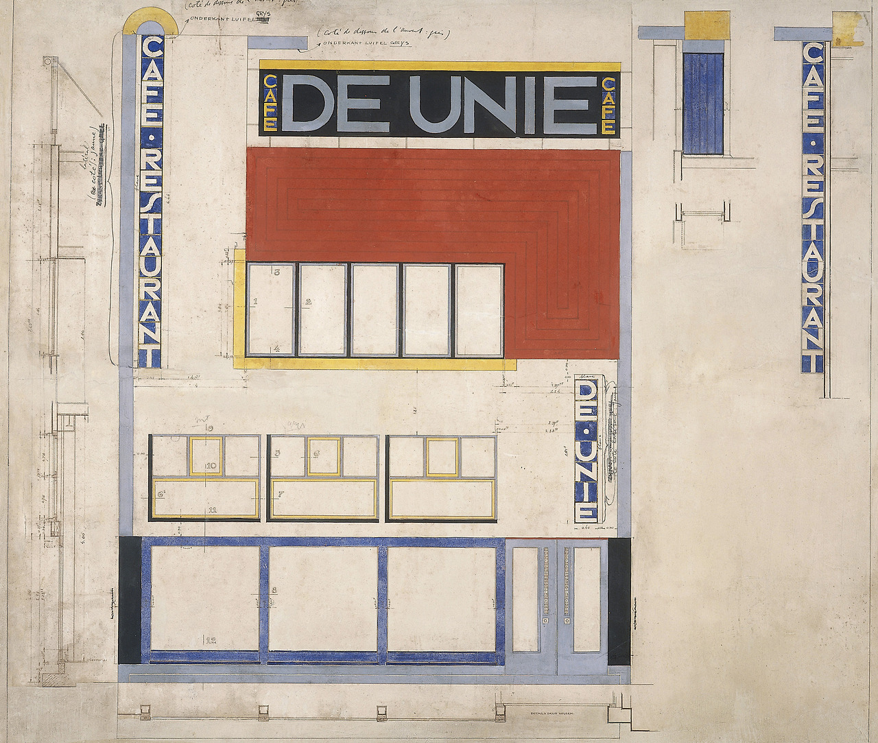J.J.P. Oud, Sketch of a Café, 1925