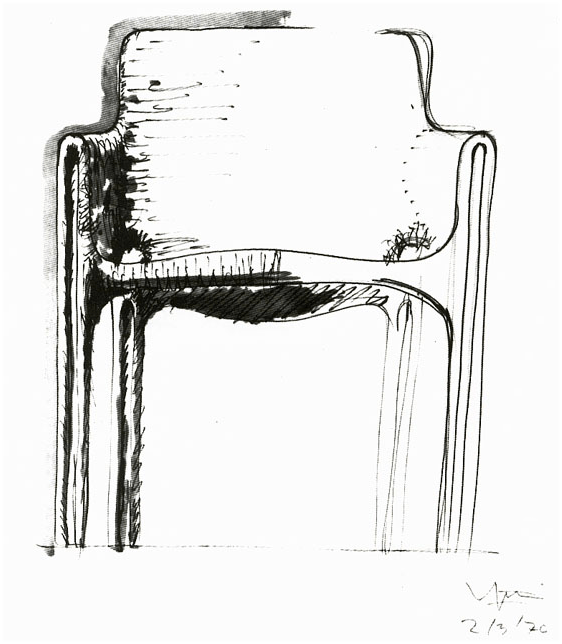 Magistretti sketches the Gaudi&nbsp;Chair
