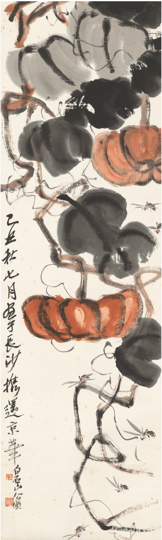 Qi Baishi, Pumpkin and Bees,&nbsp;1925