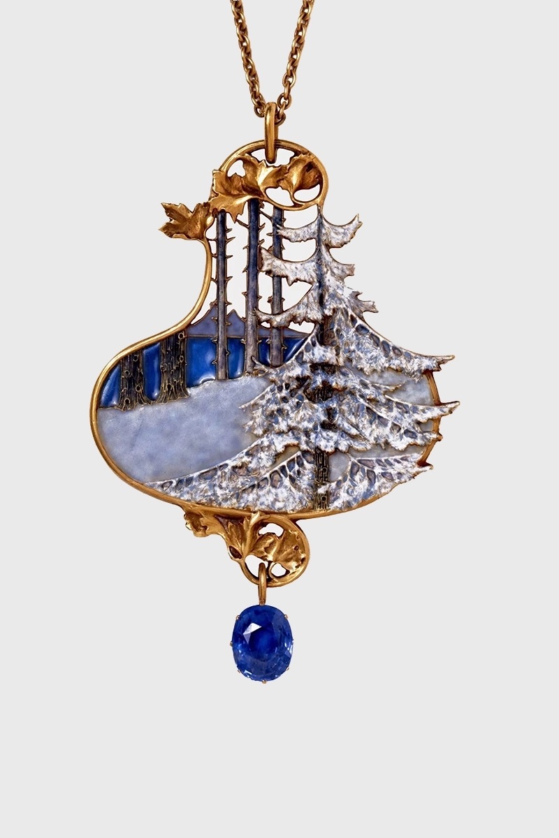 Rene Lalique “Winter Landscape” Pendant,&nbsp;1899